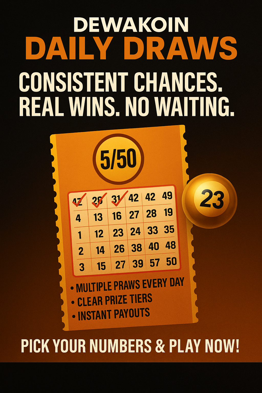 Dewakoin Daily Draws: Consistent Chances. Real Wins. No Waiting.