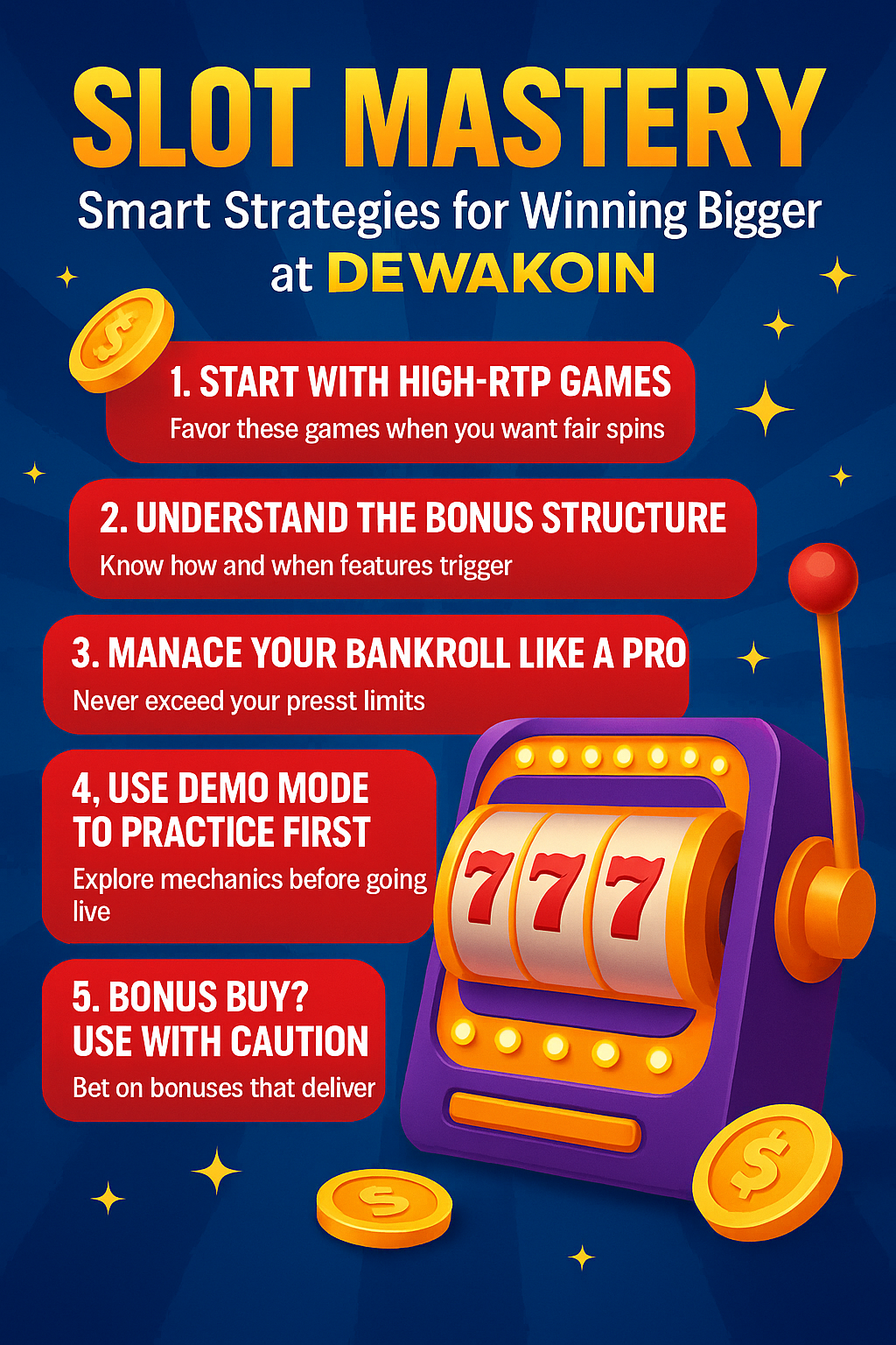Slot Mastery: Smart Strategies for Winning Bigger at Dewakoin
